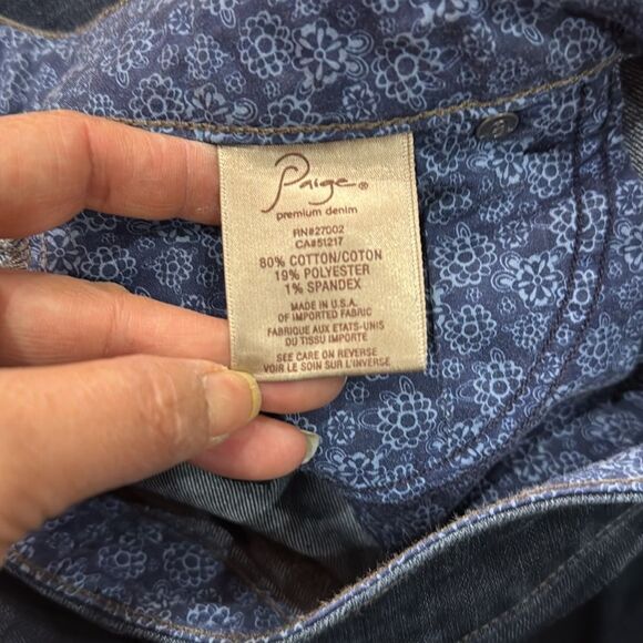 Paige Lou Lou Mid Rise Blue Skinny Flare Full Length Stretch Denim Jeans Size 29 - Picture 9 of 13